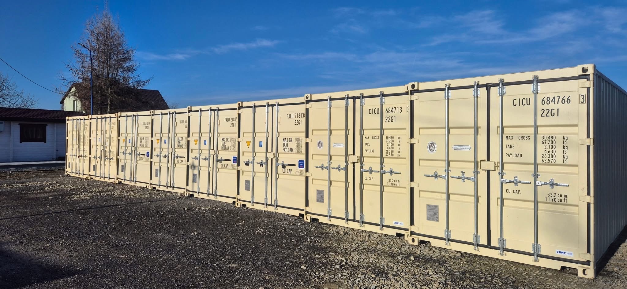 Beżowe kontenery morskie 20 DV do wynajęcia, około 15 m²